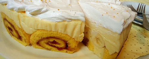 banana rolada torta