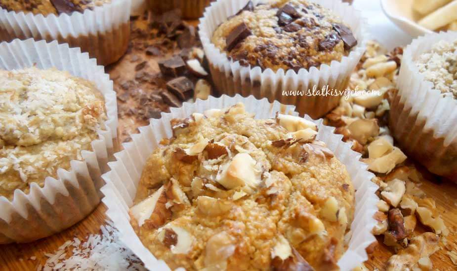 Banana muffini sa zobenim pahuljicama