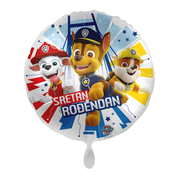 Folijski balon, Sretan rođendan, Paw Patrol, 43 cm