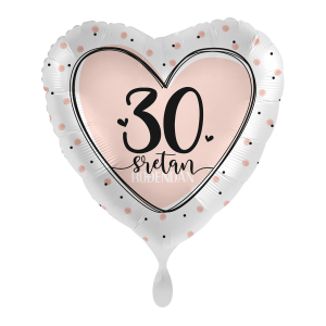 Folijski balon srce, Sretan 30. rođendan, 43 cm