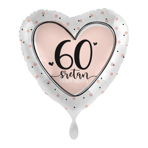 Folijski balon srce, Sretan 60. rođendan, 43 cm