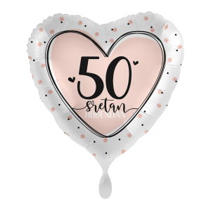 Folijski balon srce, Sretan 50. rođendan, 43 cm