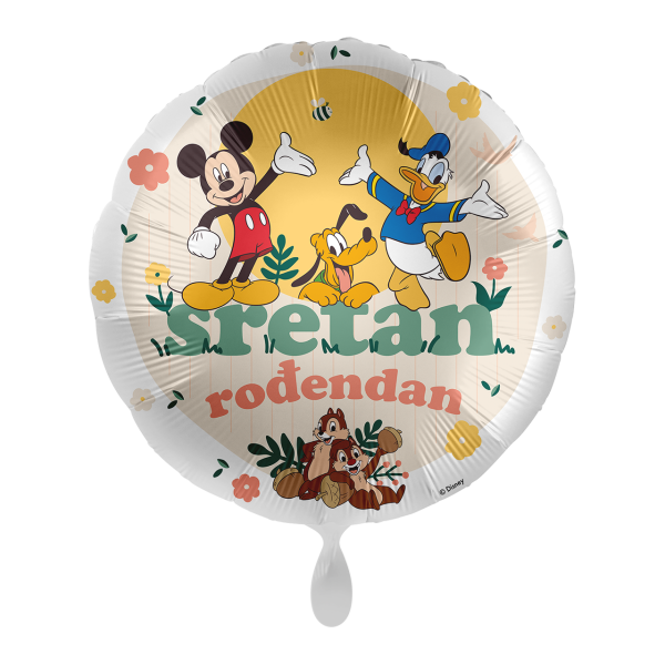 Folijski balon Mickey Mouse, Sretan rođendan, 43 cm