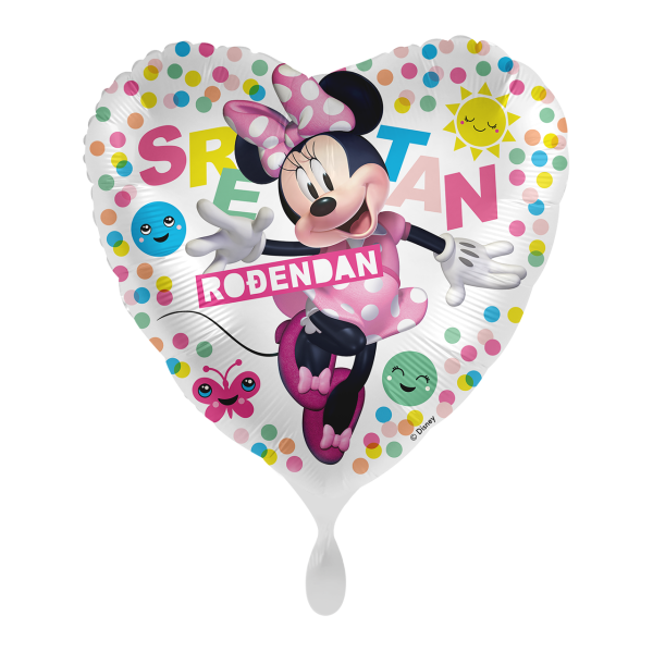 Folijski balon, Minnie Sretan rođendan, 43 cm
