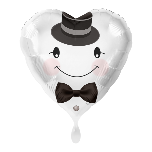 Folijski balon srce, mladoženja, 43 cm