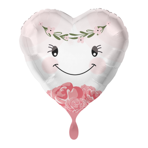 Folijski balon srce, mladenka, 43 cm