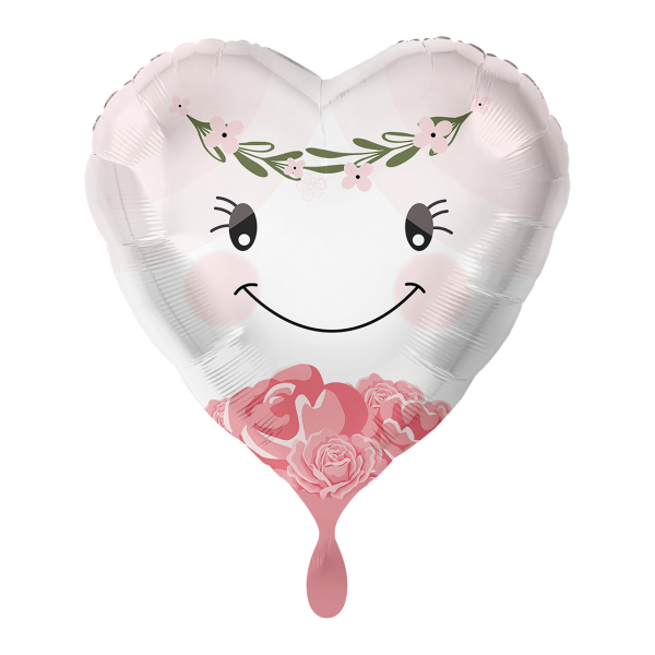 Folijski balon srce, mladenka, 43 cm