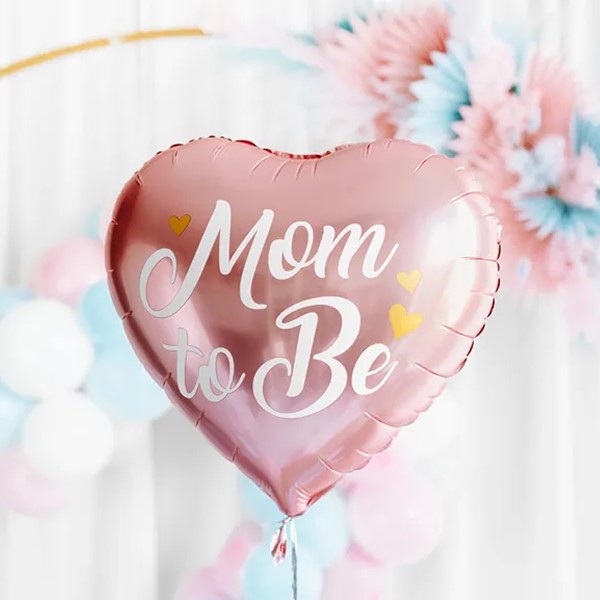 Folijski balon Mom to be, roza, 35 cm - Slika 2