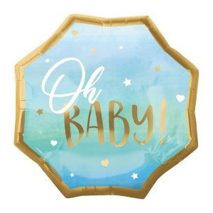 Folijski balon Oh Baby plavi, 55 cm