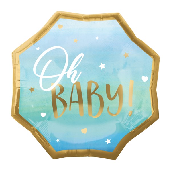 Folijski balon Oh Baby plavi, 55 cm