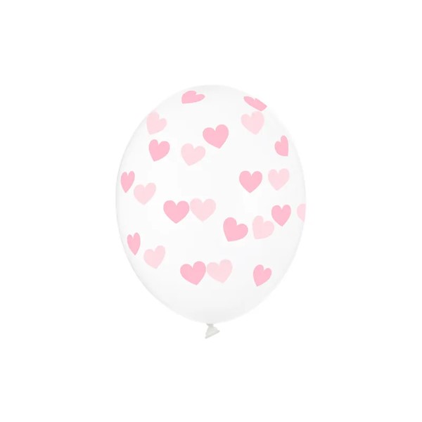 Crystal Clear baloni baby roza srca, 6 kom