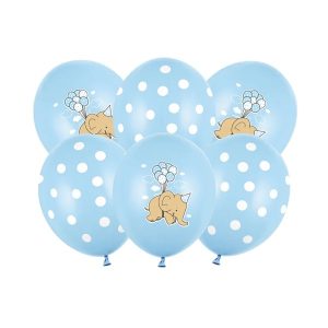 Pastelni balon 30 cm, plavi slonić, 50 kom