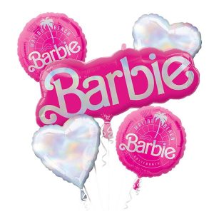 Buket folijskih balona BARBIE, 5 kom