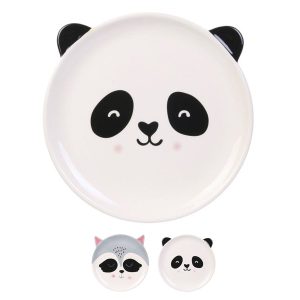 Dječji tanjur, panda i rakun