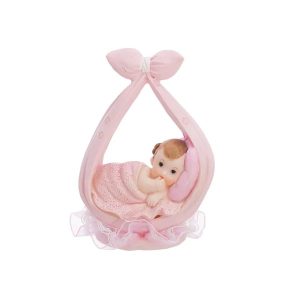 Figura za tortu, beba u roza marami, 11 cm