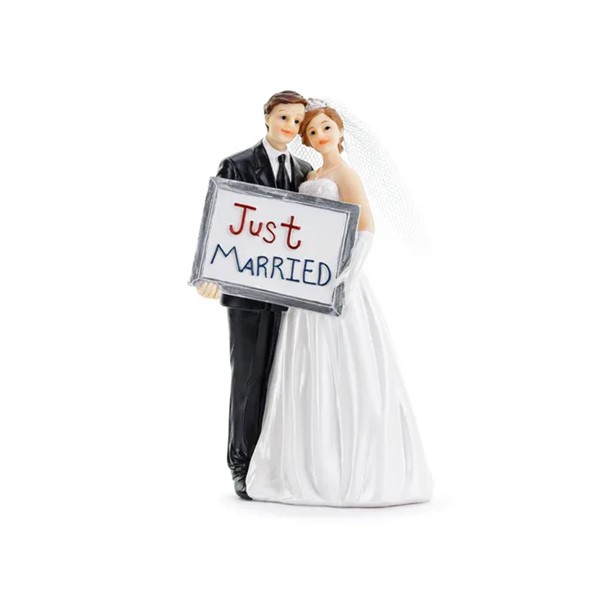 Figura za tortu mladenci Just married, 14.5cm