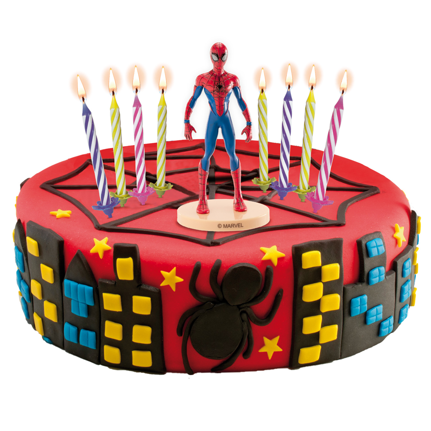 Spiderman, set ukrasa za tortu sa svjećicama - Slika 3