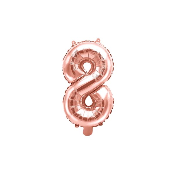 Folijski baloni brojevi 0-9, rose gold, 35 cm - Slika 10