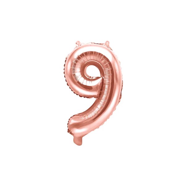 Folijski baloni brojevi 0-9, rose gold, 35 cm - Slika 11