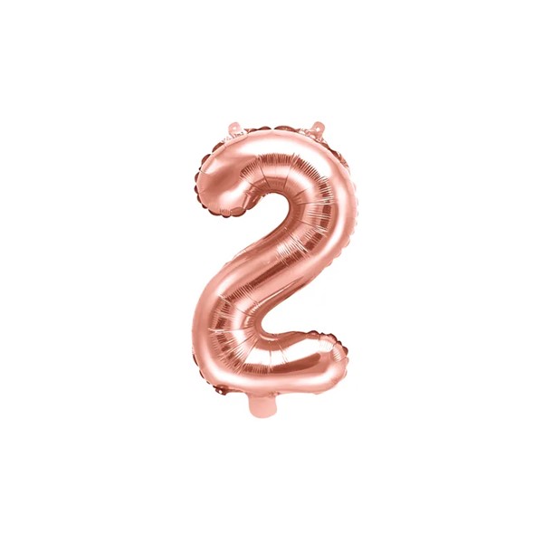 Folijski baloni brojevi 0-9, rose gold, 35 cm - Slika 4