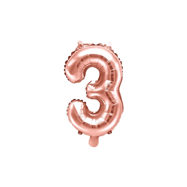 Folijski baloni brojevi 0-9, rose gold, 35 cm - Slika 5