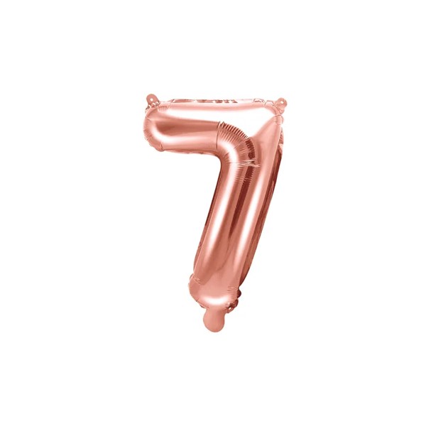 Folijski baloni brojevi 0-9, rose gold, 35 cm - Slika 9