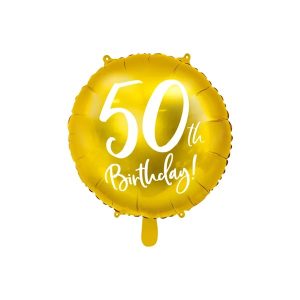 Folijski balon 45 cm, 50. rođendan, zlatni