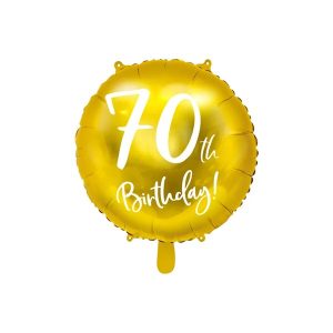 Folijski balon 45 cm, 70. rođendan, zlatni