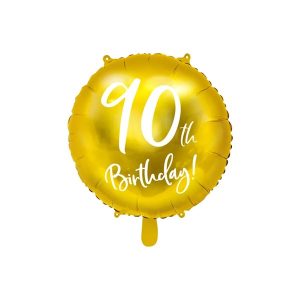 Folijski balon 45 cm, 90. rođendan, zlatni