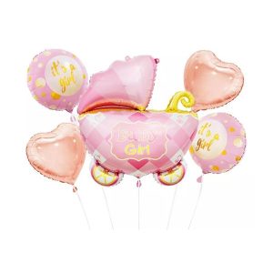 Balonski buket Baby Girl, roza