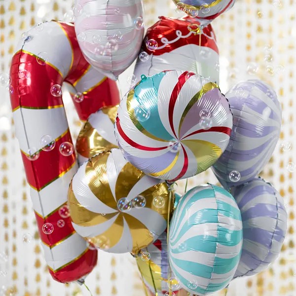 Folijski balon Candy cane, crveni, 50x82 cm - Slika 2