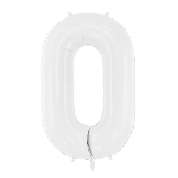 Folijski baloni brojevi 0-9, bijeli, 86 cm - Slika 2