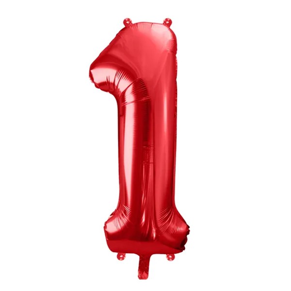 Folijski baloni brojevi 0-9, crveni, 86 cm - Slika 3