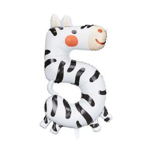 Folijski balon broj 5, zebra, 90 cm