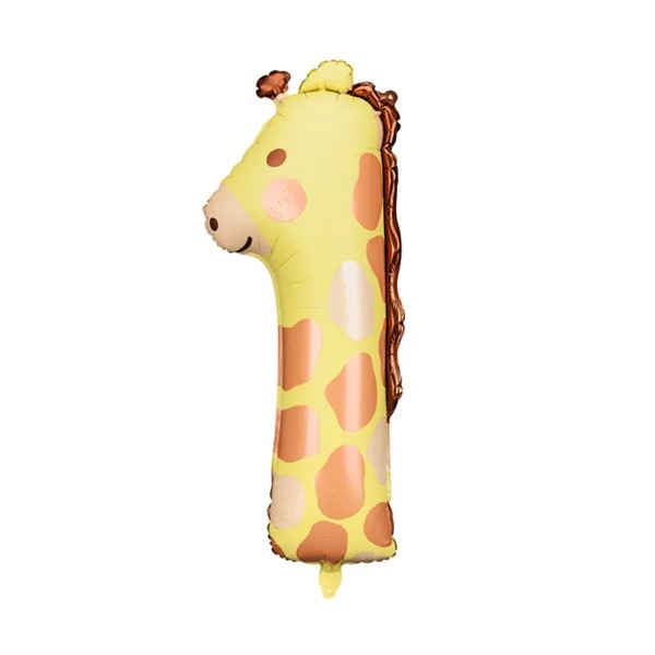 Folijski balon broj 1, žirafa, 90 cm