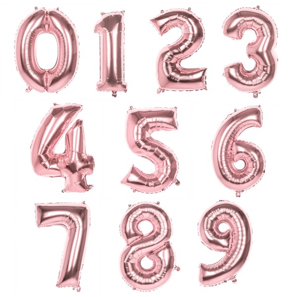 folij balon rose gold brojevi 86 cm