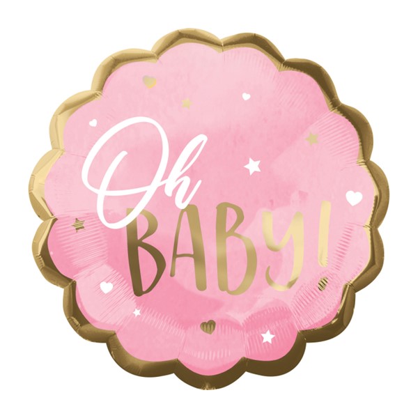Folijski balon Oh baby roza, 55 cm