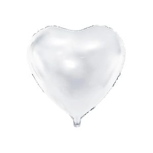 Folijski balon srce, bijelo, 45 cm