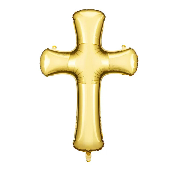 Folijski balon zlatni križ, 103x74cm