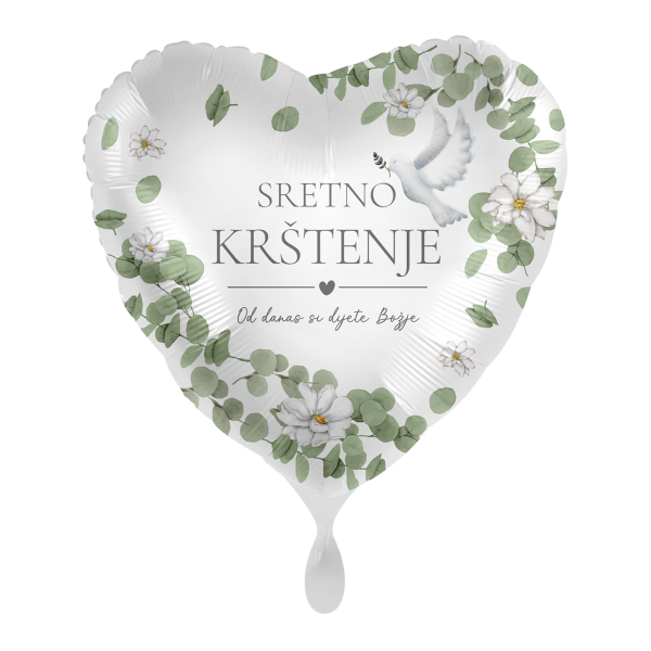 Folijski balon, Sretno krštenje, 43 cm, M