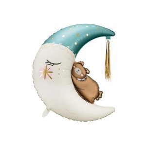 Folijski balon medvjedić na mjesecu, plavi