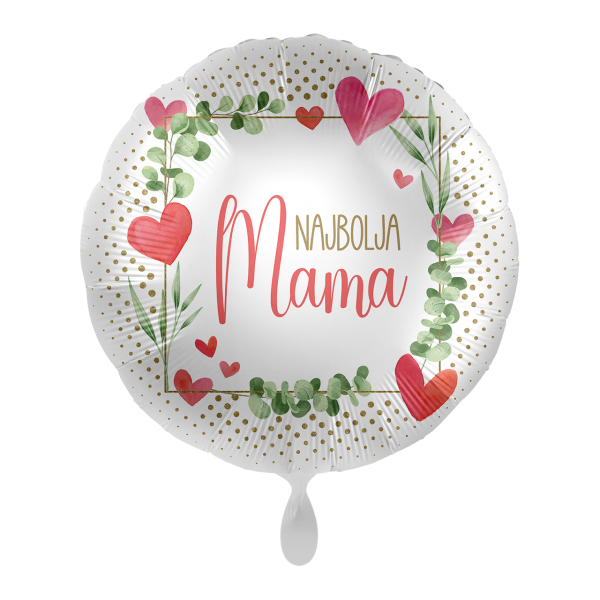 Folijski balon, Najbolja mama, 43 cm, M