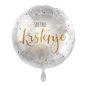 Folijski balon, Sretno krštenje, 43 cm, M