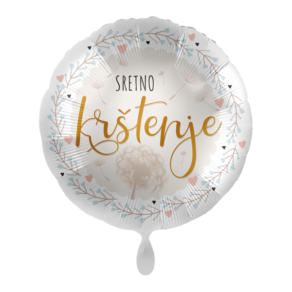 Folijski balon, Sretno krštenje, 43 cm, M