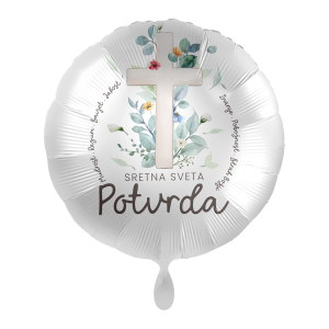 Folijski balon, Sretna Sveta potvrda, 43 cm, M