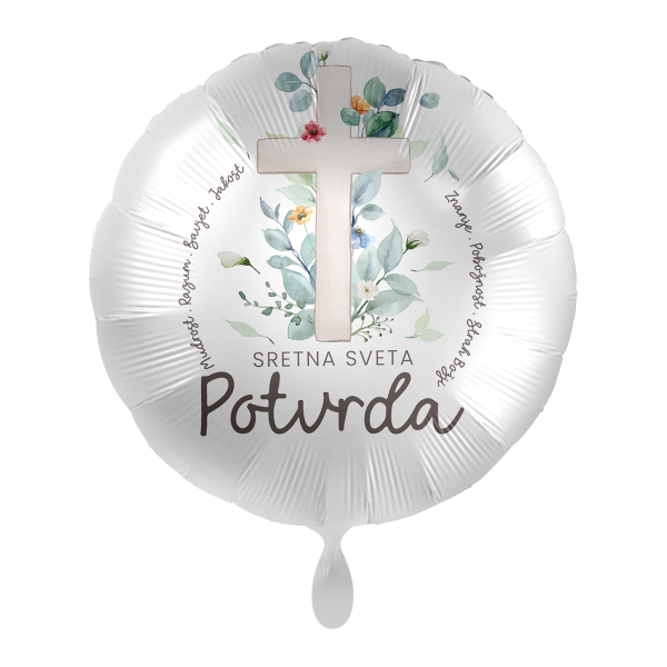 Folijski balon, Sretna Sveta potvrda, 43 cm, M