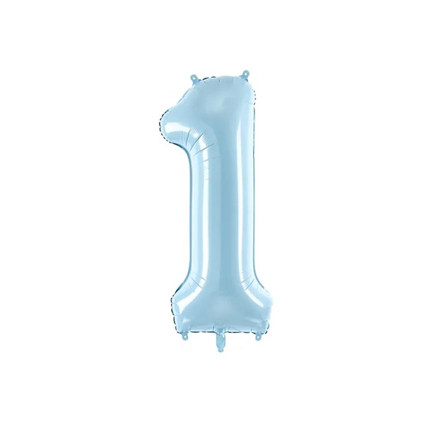 Folijski baloni brojevi 0-9, pastel plavi, 86 cm - Slika 3