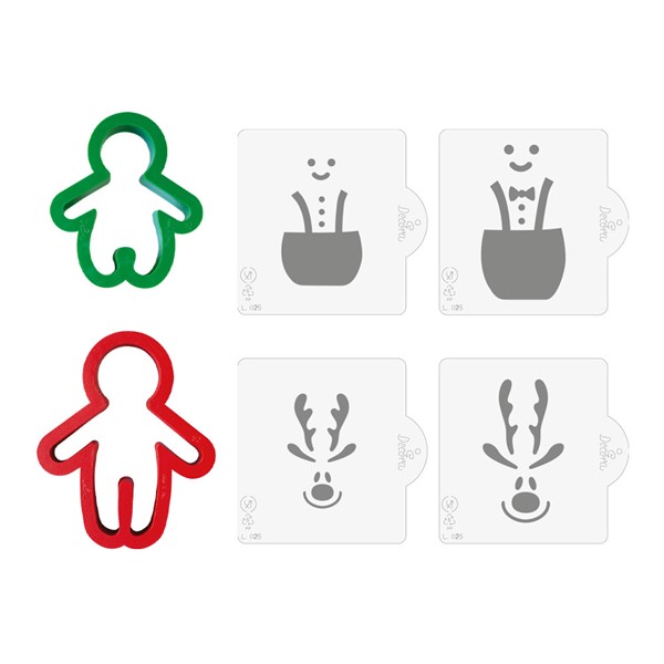 Božićni rezači za kekse i šablone, gingerman/sob - Slika 2