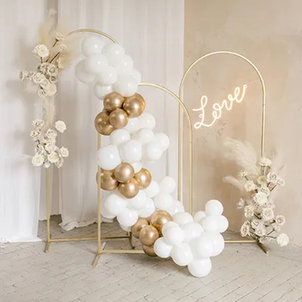 Balonska girlanda zlatno-bijela, 200 cm - Slika 3
