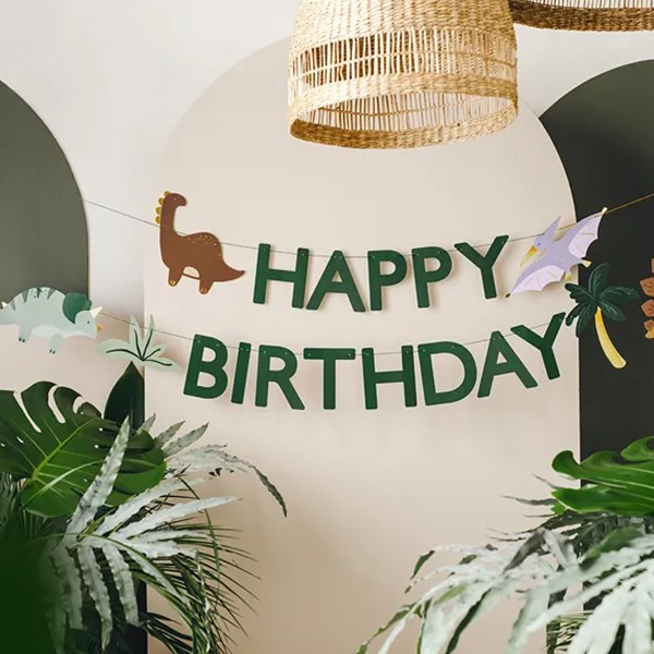 Girlanda HAPPY BIRTHDAY Dinosaur, 3 m - Slika 2